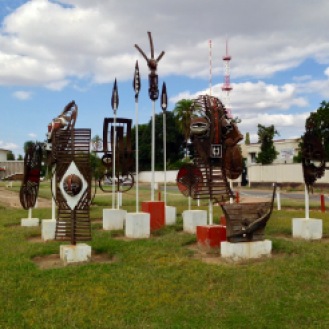 May 2016: An art installation at the park outside Parliament, where Papa Wemba was celebrated with live music each evening.